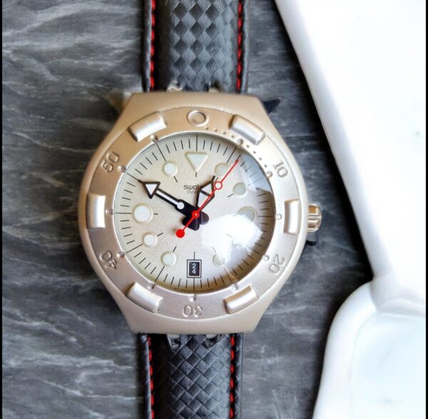 Swatch Diver Men Silver Dial Watch