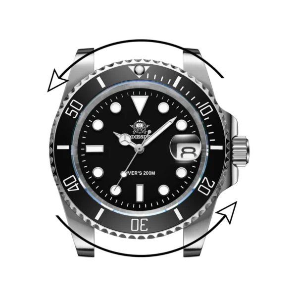 Addiesdive Black Dial Diver's Watch 200M H3QZ (Submariner homeage) - Image 6