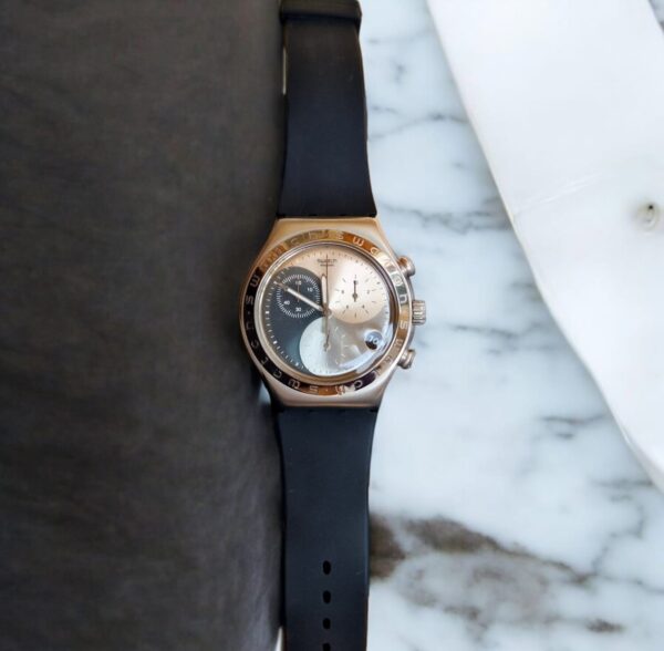 Swatch Irony Diaphane Men's Chronograph Watch Second Needle Issue - Image 3