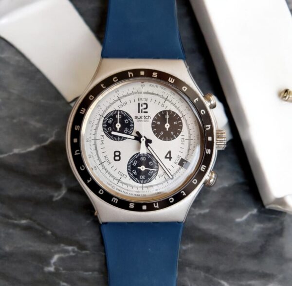 Swatch Irony Men Panda Dial Chronograph Watch