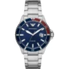 Emporio Armani Diver Silver Stainless Steel Blue Dial Quartz Watch AR 11339