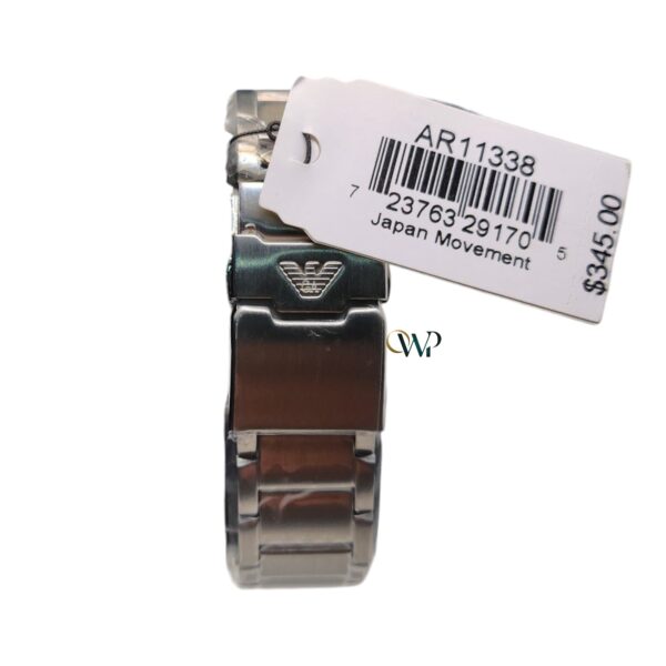 Emporio Armani Diver Silver Stainless Steel Green Dial Quartz Watch AR 11338 - Image 5
