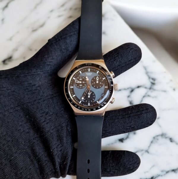 Swatch Black Sub-Dials Watch - Image 3