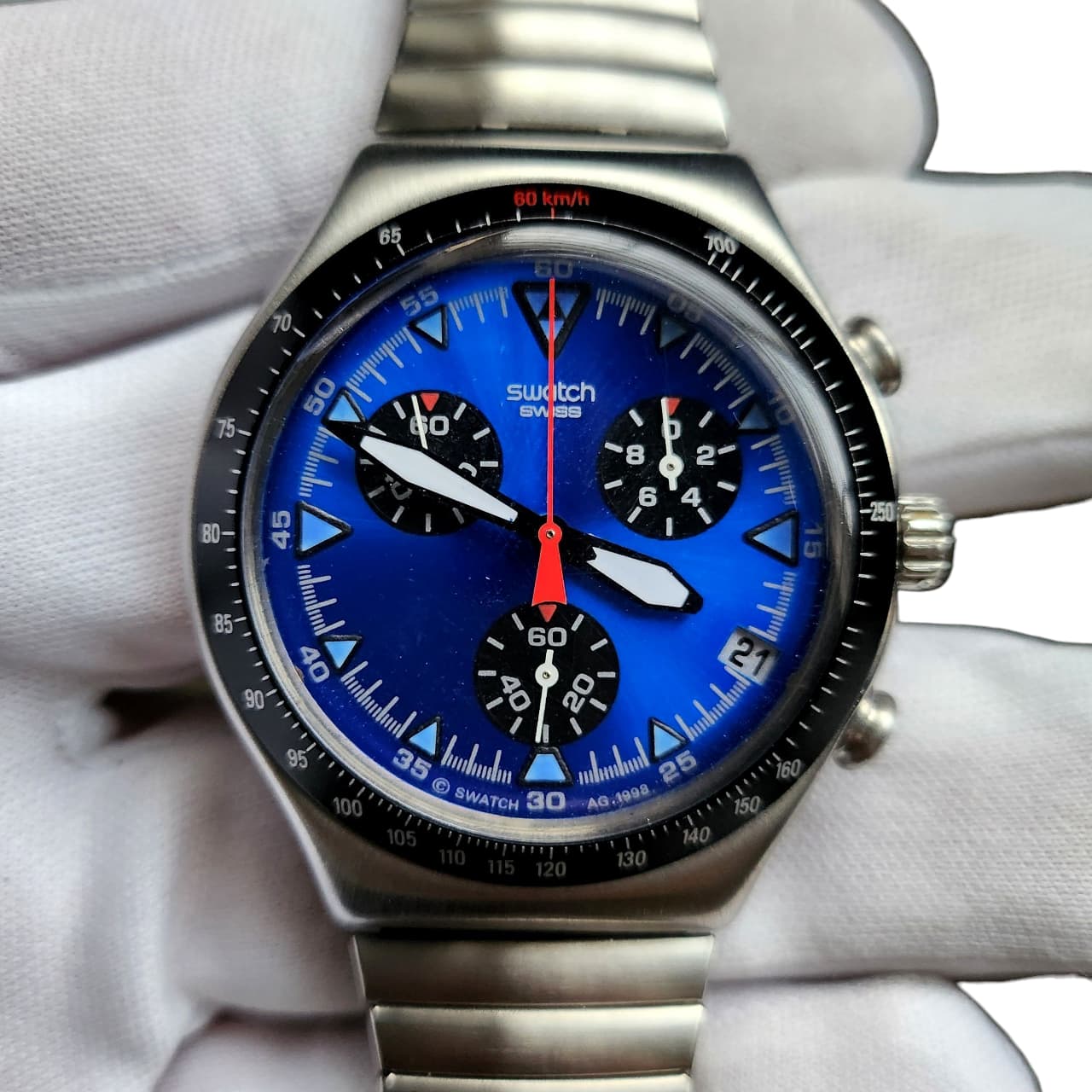 Swatch Irony Chronograph Blue Dial Watch - Image 2