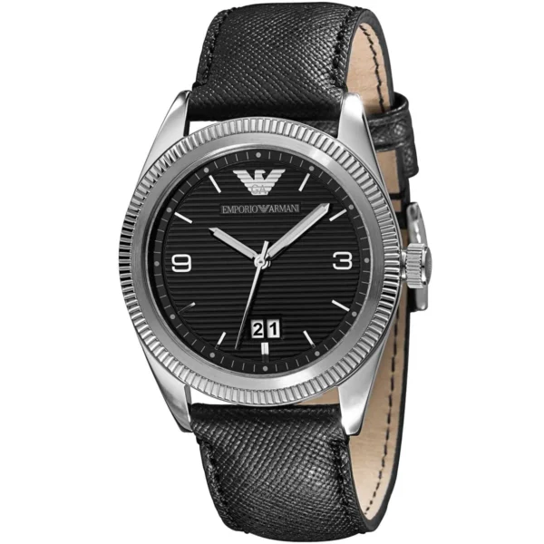 Emporio Armani Men's Sports Black Leather Band Watch AR5893