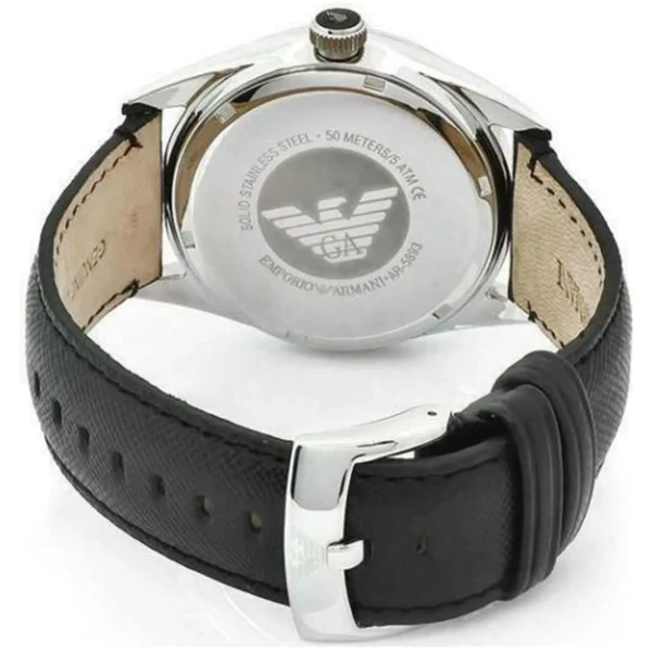 Emporio Armani Men's Sports Black Leather Band Watch AR5893 - Image 2