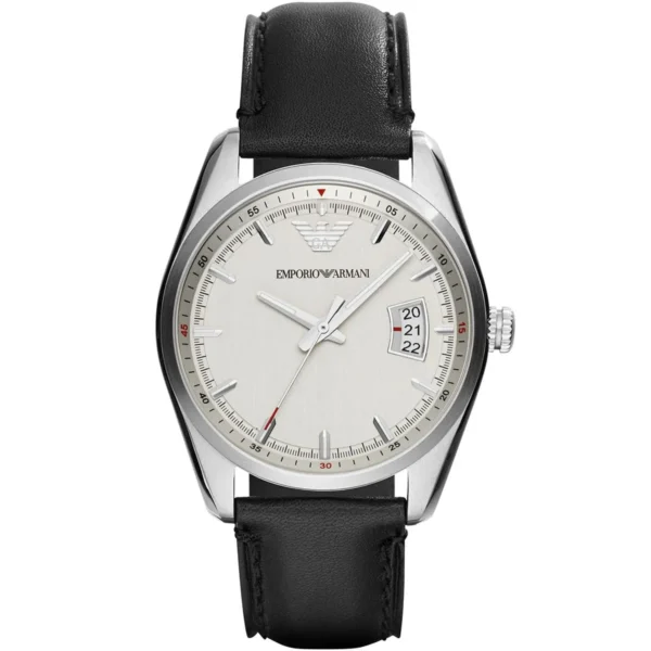 Emporio Armani Sportivo Black Leather Analogue Quartz Men's Watch AR6015