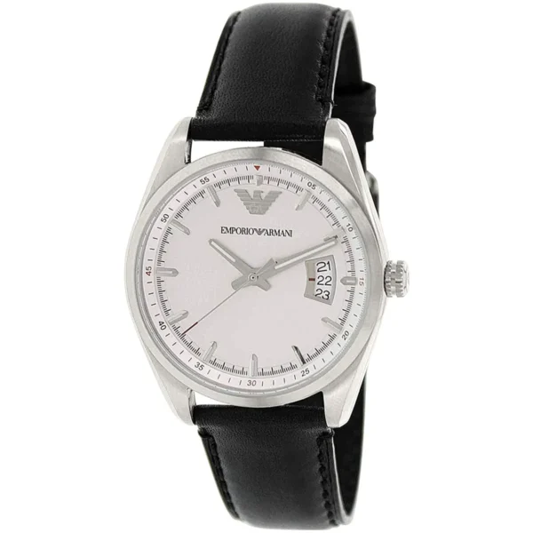 Emporio Armani Sportivo Black Leather Analogue Quartz Men's Watch AR6015 - Image 2