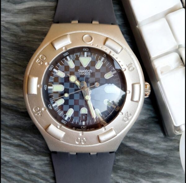 Swatch Diver Men's Checkered Dial Watch