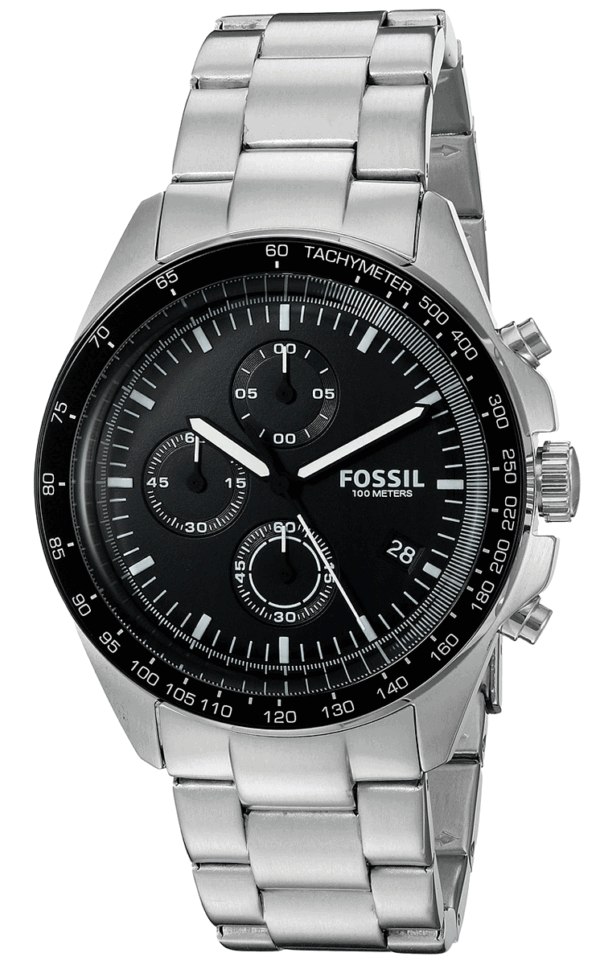 Fossil Sport 54 Chronograph Stainless Steel Black Dial Men's Watch