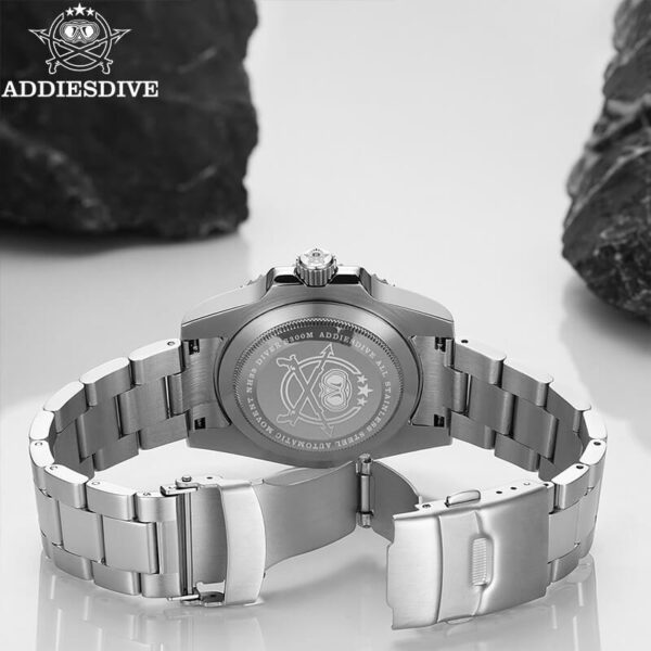 Addiesdive Black Bezel White Dial Diver's 200M H3DQZ Watch - Image 10