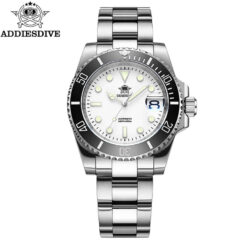 Addiesdive Black Bezel White Dial Diver's 200M H3DQZ Watch