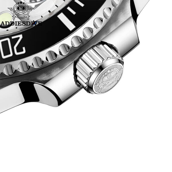Addiesdive Black Bezel White Dial Diver's 200M H3DQZ Watch - Image 8