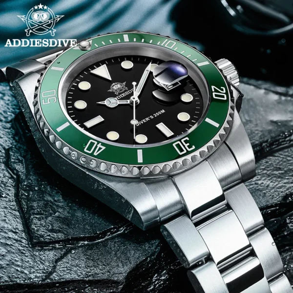 Addiesdive Green Bezel Diver's Watch 200M H3QZ (Starbucks homeage) - Image 4
