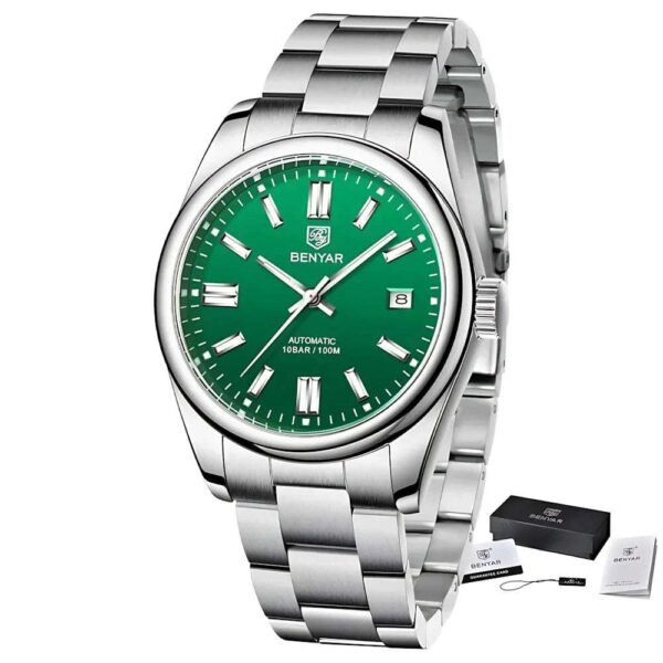 Benyar BY-5185M Green Dial Seagull ST6 Movement Automatic Watch