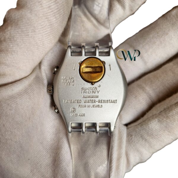 Swatch Silver Dial Red Second Counter Needle Watch - Image 3
