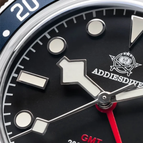 Addiesdive Swiss Ronda 515-24H AD2044 Pepsi Bezel GMT Black Dial Nylon Band Watch - Image 5