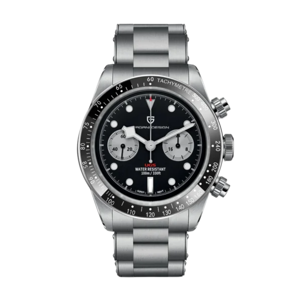 Pagani Design PD1718 Reverse Panda Dial Silver Sub-Dials Chronograph Watch