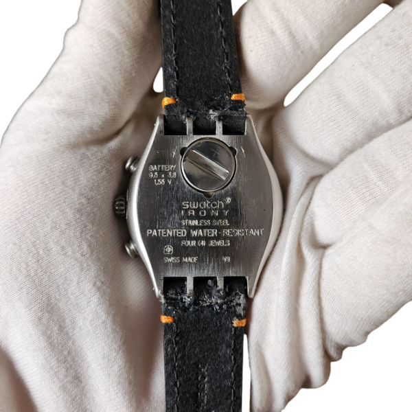 Swatch Men's Chronograph Blue Dial With Orange Sub-dials Watch - Image 5