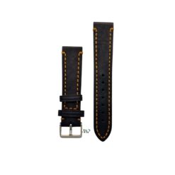 Hirsch Black With Orange Stitching Leather Strap 20mm