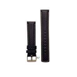 Hirsch Navy Blue Carbon Fiber Embossed Pattern Leather Strap 20mm