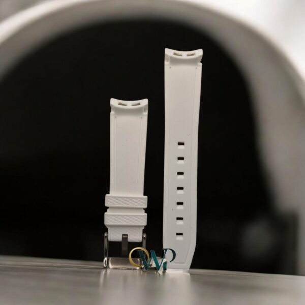 Omega X Swatch White Curved End Premium Rubber Band 20mm - Image 2