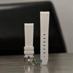 Omega X Swatch White Curved End Premium Rubber Band 20mm