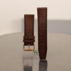 Tommy Hilfiger Dark Brown With Same Color Stitching Leather Strap 24mm