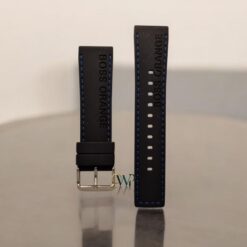 Hugo Boss Orange Black With Blue Stitching Rubber Strap 22mm