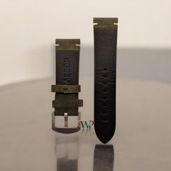 Aesop Grey With White Style Stitching Leather Strap 22mm - Image 2