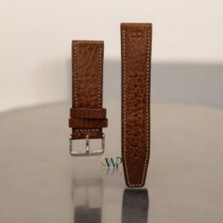 Tommy Hilfiger Dark Brown With White Stitching Leather Strap 24mm