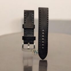 Alexandre Christie Black Vegetable Tan Leather Strap 24mm