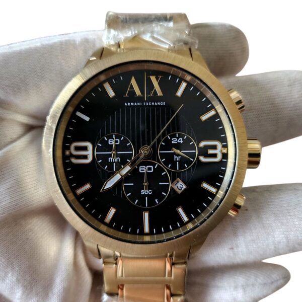 Armani Exchange AX1357 Champagne Gold Black Dial Watch - Image 3