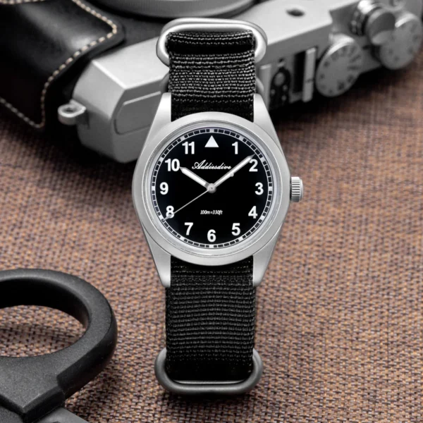 Addiesdive AD2079 Retro Pilot Field VH31 Black Dial Watch