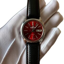 Seiko 5 Red Wine Dial Automatic 6319A 1980's Vintage MOD Watch
