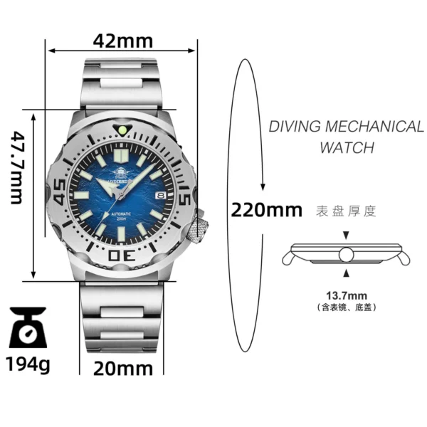 Addiesdive AD2047 Ocean Monster Dive 42mm Watch - Image 3