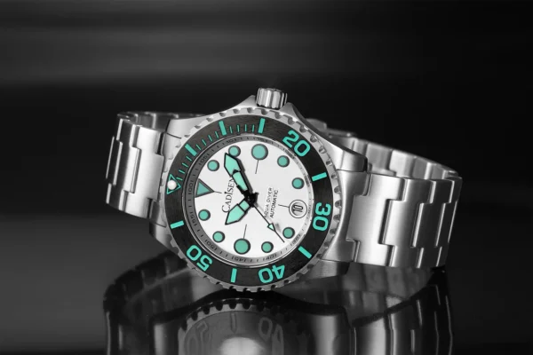 Cadisen C8232M Aqua Diver White Dial 40mm NH35 Mechanical Watch - Image 2