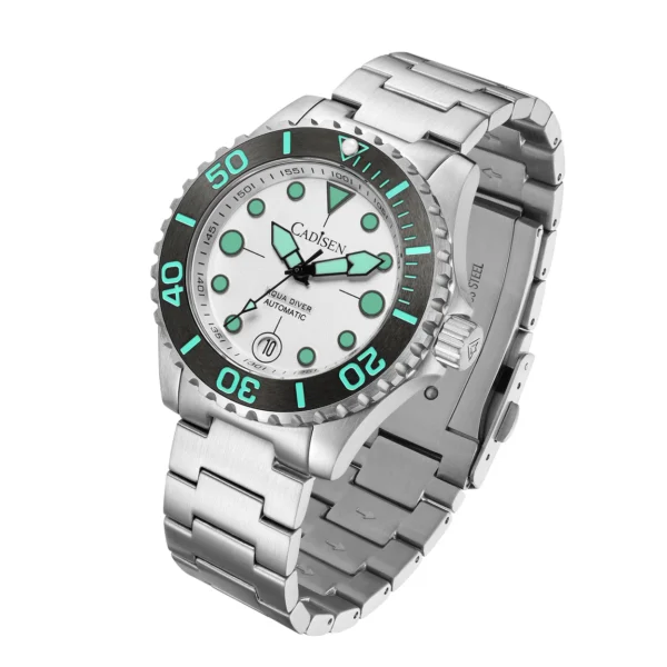 Cadisen C8232M Aqua Diver White Dial 40mm NH35 Mechanical Watch
