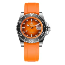 Addiesdive AD2089 Japanese Quartz Movement Orange Dial Orange Strap Diver's Watch
