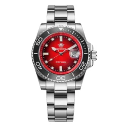 Addiesdive AD2089 2115 Japanese Quartz Movement Red Dial Diver's Watch 200M