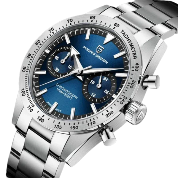 Pagani Design PD 1766 Seiko VK-64 Chronograph Navy Blue dial Watch - Image 4