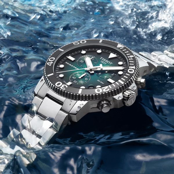 Tissot Seastar 1000 Quartz Chronograph Green Gradient Dial Watch T120.417.11.091.01 - Image 3