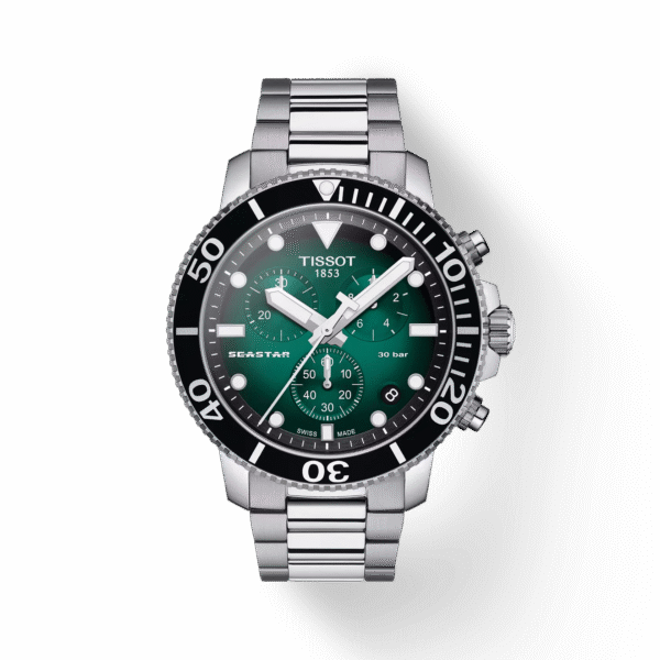Tissot Seastar 1000 Quartz Chronograph Green Gradient Dial Watch T120.417.11.091.01 - Image 2
