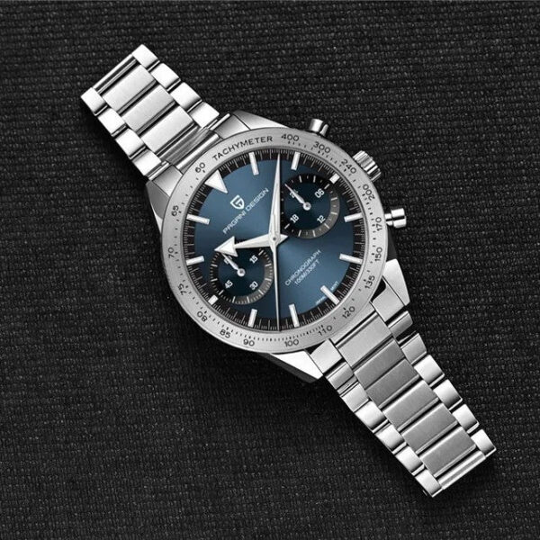 Pagani Design PD 1766 Seiko VK-64 Chronograph Navy Blue dial Watch - Image 3