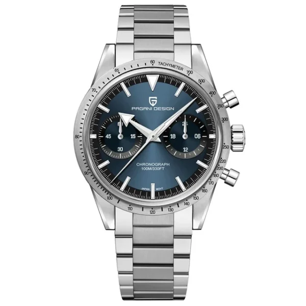Pagani Design PD 1766 Seiko VK-64 Chronograph Navy Blue dial Watch