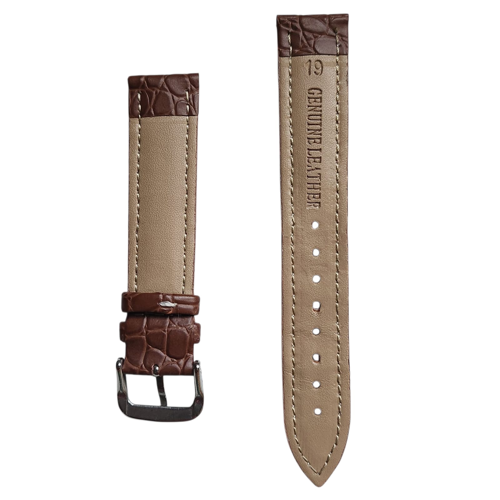 0039 Alligator Embossed Genuine Leather Strap 19mm - Image 3