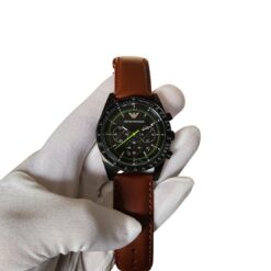 007 Emporio Armani Men's Sportivo Green On Aftermarket Leather Strap AR6115