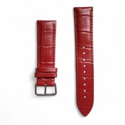 0061 Fiery Red Leather Strap 22mm