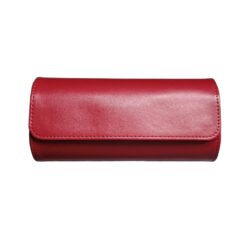 006 Premium 3-Slots PU Red Leather Roll With Inner Suede