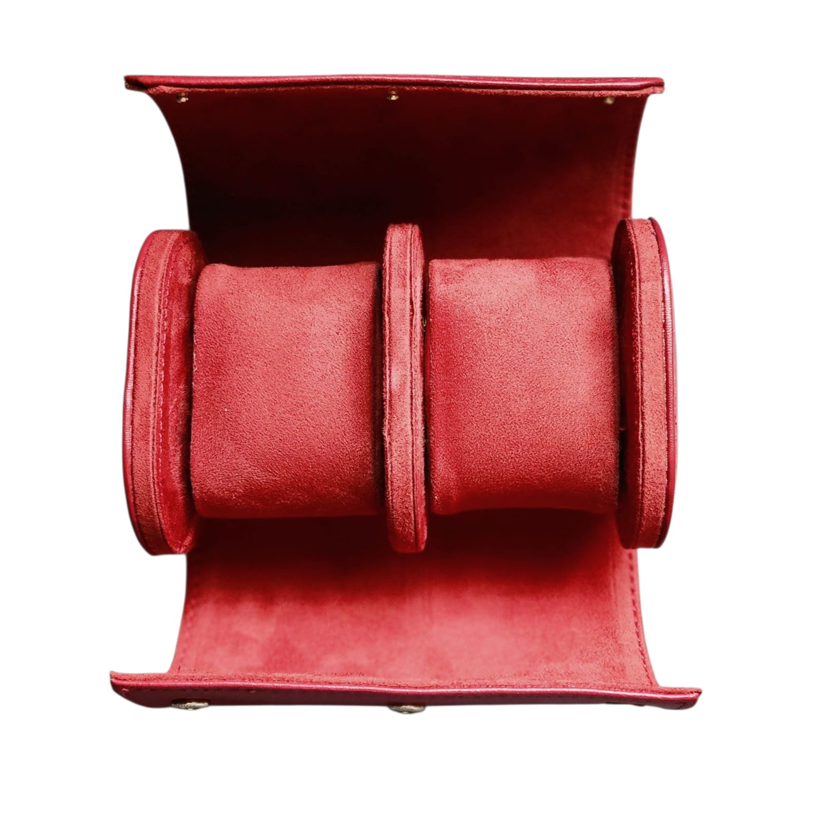 007 Premium 2-Slots PU Red Leather Roll With Inner Suede - Image 3